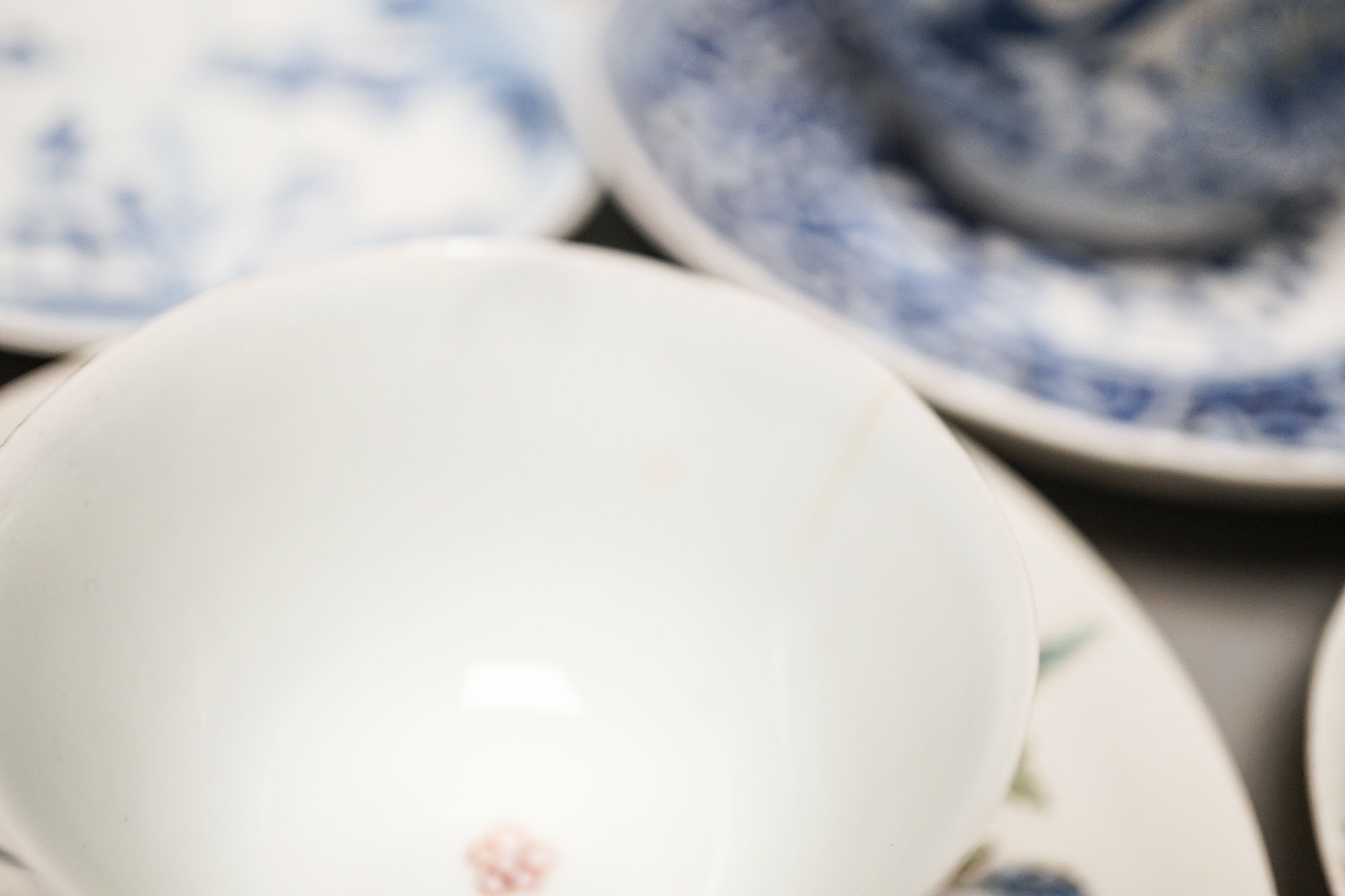 A group of Chinese porcelain teabowls and saucers, 18th-20th century